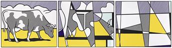 ROY LICHTENSTEIN Cow Triptych (Cow Going Abstract).